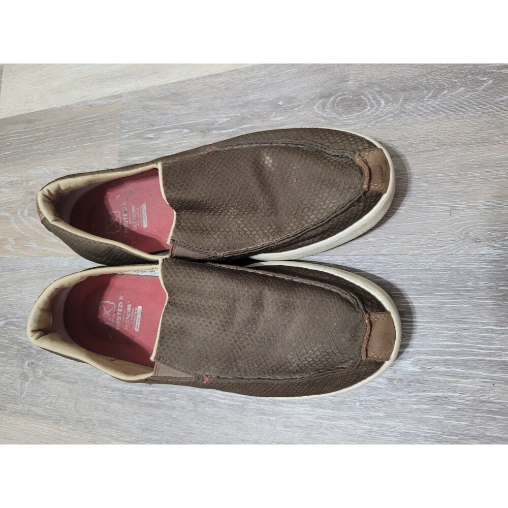 Twisted X men's kicks slip-on driving shoe moc toe boat shoe
